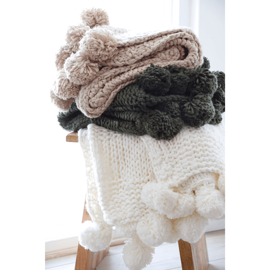 Pom Pom at Home Anacapa Light Grey Oversized Throw