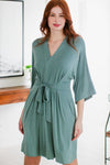 YALA Nina Elbow Sleeve Belted Bamboo Robe