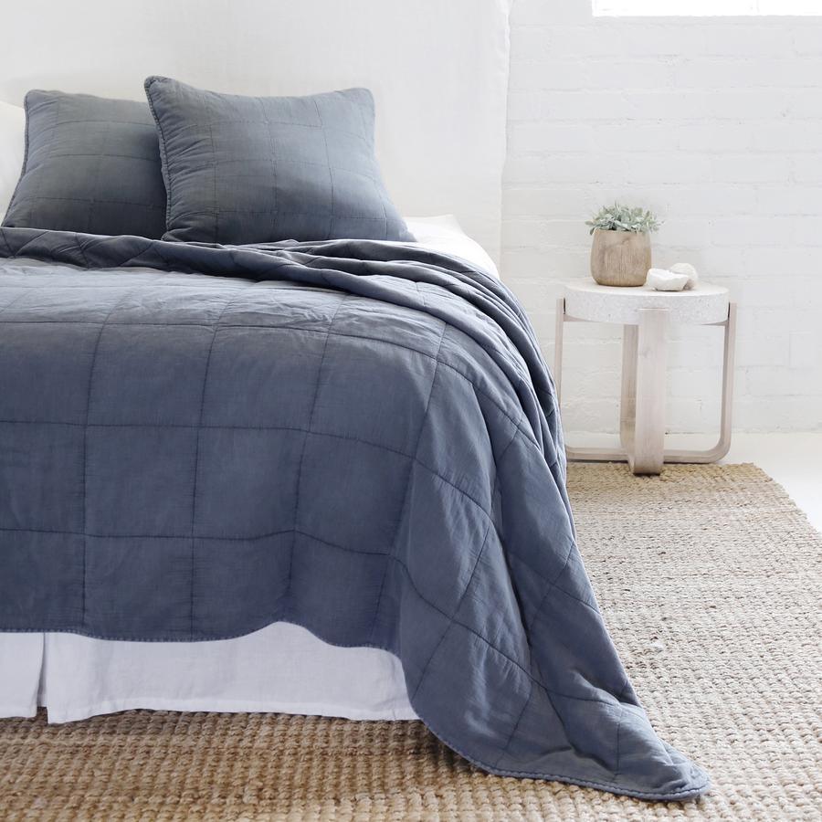 Pom Pom at Home Antwerp Navy Large Euro Pillow Sham se env a